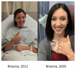 Split image of GI patient