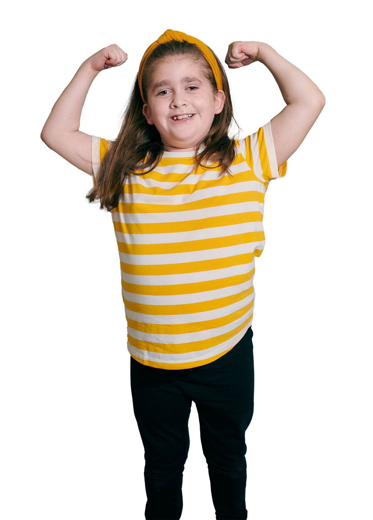 Child making muscles