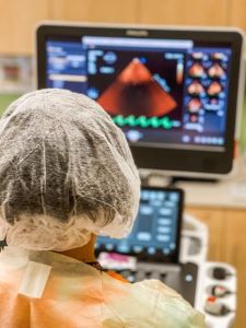 Provider reviewing computer images