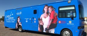 Photo of blue motorhome
