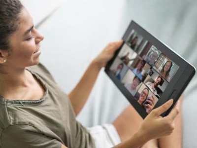 Teen on Zoom call
