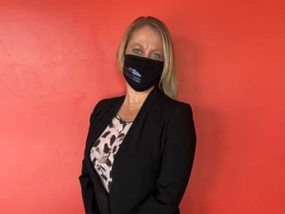 Masked employee