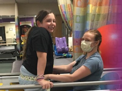 Girl in physical therapy
