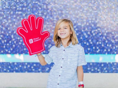 Bodhi smiling at Phoenix Children's