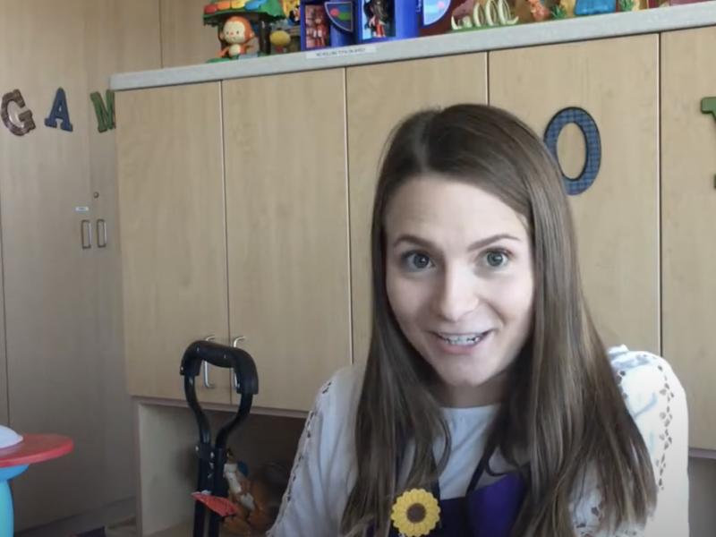 Ashley talking about volunteering
