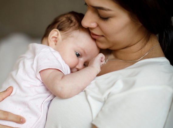 Mom holding newborn