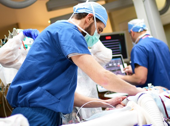 Physicians getting ready for surgery