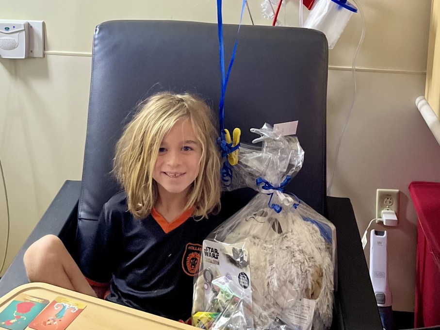 Boy smiling at hospital